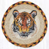 Bengal tiger round large coaster rustic safari 7 inch