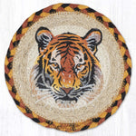 Earth Rugs Rustic Bengal Tiger Round Coaster – Large 7" Safari Farmhouse Accessory