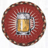 Beer Mug Large Protective Mat 7"x7" Round Braided Jute