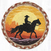 Southwestern Sunset Large Coaster 7"x7" Round Braided Jute