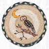 Barn Owl Large Coaster 7"x7" Round Braided Jute