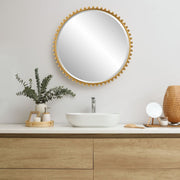 Uttermost Taza Designer Gold Frame Circular Wall Mirror
