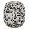 Uttermost 23195 Dialogue Poof Ottoman with Removable Top and Black Off White Abstract Pattern