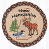 New Hampshire Moose Printed Round Trivet 10"x10" Braided Jute