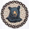 Rustic Bear Trivet – 10" Round Jute Cabin Table Accent