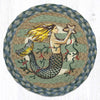 Earth Rugs Coastal Mermaid Trivet – 10" Round Jute Fantasy Table Mat