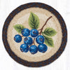 Blueberry Spray Printed Round Trivet – 10"x10" Jute Table Protector