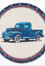Earth Rugs Farmhouse Blue Truck Printed Round Trivet – 10