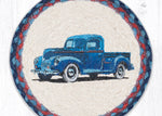 Earth Rugs Farmhouse Blue Truck Printed Round Trivet – 10