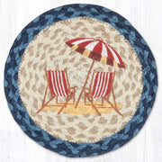 Coastal Summer Trivet – Red Beach Chair Print on 10