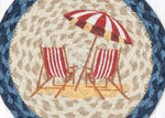 Earth Rugs Nautical Trivet – Red Chair Design on Natural Jute Mat
