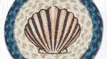 Natural jute round trivet with coastal scallop design