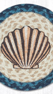 Hand-stenciled scallop shell trivet for kitchen decor