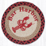 Earth Rugs Bar Harbor Round Trivet – 10" Coastal Scene Print on Braided Natural Jute Table Mat