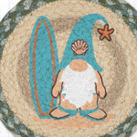 Whimsical Beach Gnome Trivet – Natural Jute Kitchen Mat