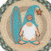 Whimsical Beach Gnome Trivet – Natural Jute Kitchen Mat