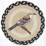 Earth Rugs Nature-Inspired Jute Trivet – 10"x10" Round Heat Pad with Bird Motif