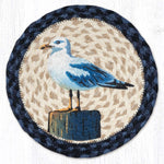 Morning Seagull Printed Round Trivet 10"x10" Natural Jute Braided Heat Resistant Table Protector By Earth Rugs