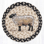 Earth Rugs Eco-Friendly Braided Jute Trivet – Lamb Patch Scene for Rustic Kitchens