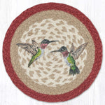 Earth Rugs Vibrant Hummingbird Design Round Jute Trivet