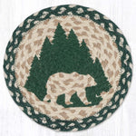 Earth Rugs Nature-Inspired Grizzly Bear Round Jute Trivet
