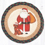 Earth Rugs Eco-Friendly Christmas Kitchen Decor – Santa Motif Jute Trivet