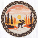 Earth Rugs 10" Rustic Moose Trivet – Suzanne Pienta Wildlife Art on Braided Jute