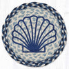 Blue Scallop Printed Round Trivet – 10"x10" Jute Table Protector