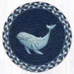 Earth Rugs Ocean-Themed Rustic Decor – Hand-Stenciled Beluga Whale on Jute