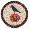 Crow and Jack O Lantern Round Jute Trivet Table Protector
