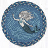 Mermaid Swimming Round Jute Trivet Table Protector