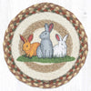 Farmhouse Bunny Trivet – Hand-Stenciled Natural Jute Round Mat
