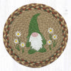 Farmhouse Spring Gnome Trivet – Hand-Stenciled Jute Table Accent
