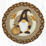 Earth Rugs 10-Inch Round Jute Trivet with Fall Gnome Art by Harry W. Smith