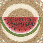 Decorative Fruit Trivet – Natural Jute Round Mat for Summer Table Settings