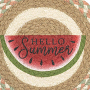 Decorative Fruit Trivet – Natural Jute Round Mat for Summer Table Settings