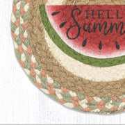 Eco-Friendly Summer Dining Accent – Round Watermelon Jute Mat
