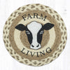 Handmade Jute Table Mat – Farm Living Cow Print for Country Homes