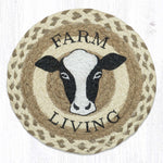 Earth Rugs Suzanne Pienta Farm Series – Cow Design Round Trivet
