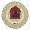 Vintage Farm Decor – Handcrafted Barn Print Jute Kitchen Mat