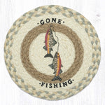 Earth Rugs Gone Fishing Trivet – Hand-Stenciled Cabin Hot Pad by Suzanne Pienta