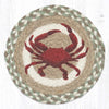 Ocean-Inspired Kitchen Mat – 10" Crab Design on Woven Jute