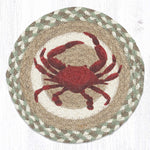 Earth Rugs Coastal Crab Trivet – Hand-Stenciled Jute Hot Pad for Beach House Kitchens