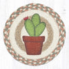Desert Theme Dining Decor – Hand-Stenciled Cactus Round Trivet