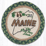 Earth Rugs Maine Forest Decor – 10" Round Pine Hot Pad by Harry W. Smith