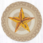 Earth Rugs Bold Yellow Star Table Mat – Handcrafted Jute Trivet for Dining Rooms