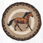 Earth Rugs Farmhouse Style Stallion Printed Jute Trivet 10"x10"