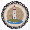 Nautical White Lighthouse Design 10 Inch Braided Jute Table Protector