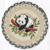 Earth Rugs Giant Panda Printed Round Jute Trivet – 10" Rustic Table Protector