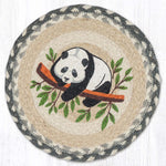 Earth Rugs Giant Panda Printed Round Jute Trivet – 10" Rustic Table Protector